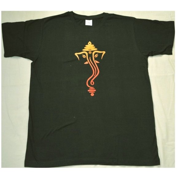 Cotton Unisex Tshirt With Lord Ganesh Imprint - Picture 1 of 2